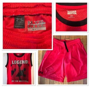 Under Armour Red Shorts Red Shirt by Buzzer Beater set